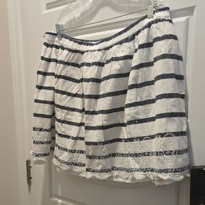 Striped White and Black Women's Skirt
